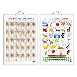 GO WOO Combo of 2 Baarahkhadee and Arabic Alphabet (Arabic) Educational Posters for Preschool Kids Classroom Study | Learning- Charts for Kids Learning (20″X30″ Inches)