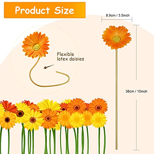 Artificial Daisy Artificial Flowers Gerbera Daisy Fake Gerbera Daisies Fake Flowers Bouquet 15 Inch For Wedding Bridal Bouquet Party Home Kitchen (White, Pink, Yellow, Orange, Rose, Coral,18 Pieces) #TOP1