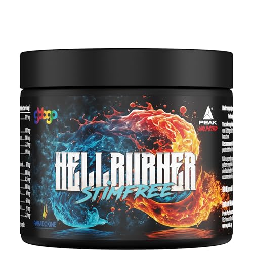 PEAK Hellburner Stimfree - 60 Kapseln I 60 Portionen I Diätunterstützer und Stoffwechsel Booster ohne Koffein I mit Grains of Paradise (Paradoxine), Capsaicin, GBBGO, Fucoxanthin und Grüntee Extrakt
