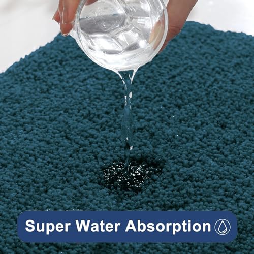 Image of Flooring India Co Newman Rectangular Bath Mat 2500 GSM Super Soft Microfiber Anti Skid Slip Water Absorbent Bathroom Mats for Bedroom, Home, Door (60x90 cm, Teal)