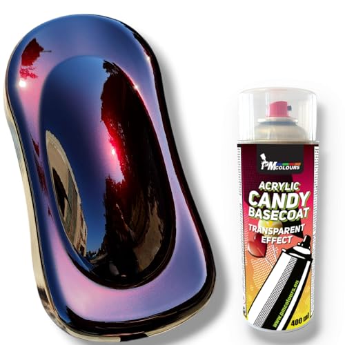 PMcolours Candy couleur, Bombe de peinture transparente et translucide, Aérosol de base de 400 ml (Noir/Black Cherry)