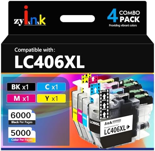 LC406 LC406XL Ink Cartridges Compatible for Brother LC406 LC406XL...