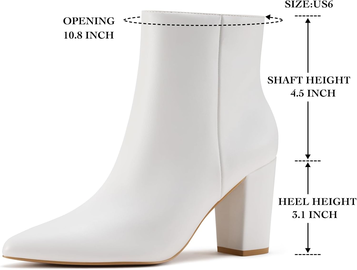 Rollda SUEDI Women's Pointed Toe Ankle Boots Chunky High Heel Ankle Booties Side Zipper Short Boots - Image 4