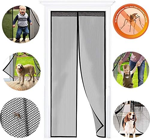 Ablinke Magnetic Screen Door, Heavy Duty Self Seal Screen Door - 39x82 Inch Max