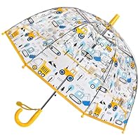 CYBYQ-Family Kids Clear Bubble Umbrella for Rain Safety Transparent Dome Bubble Umbrella for Toddler Boys Girls (Car-Yellow)