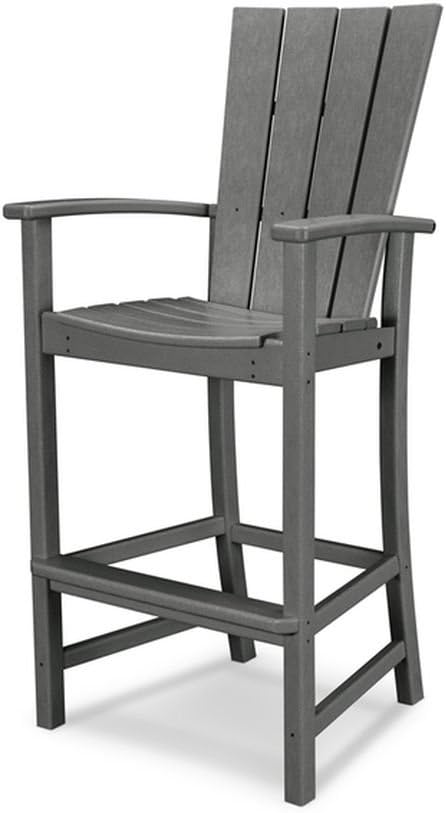 POLYWOOD® Quattro Adirondack Bar Chair in Slate Grey