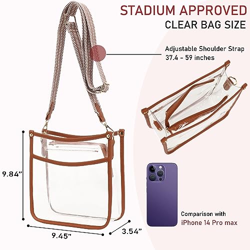 LOXOMU Clear Crossbody Bag Stadium Approved - Clear Purses for Women with Adjustable Strap Clear Shoulder Bag for Concerts2