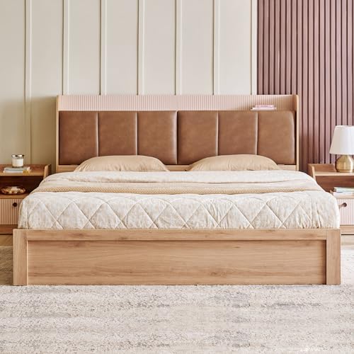 Image of Home Centre | Lexus | Engineered Wood | Hydraulic Storage | Queen Beds | Brown | 1 Year Warranty