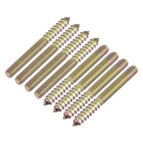 Image of uxcell 3 /8-16x3-1 /2 Hanger Bolts, 8pcs Double Ended Screws Wood Dowel Screws for Furniture