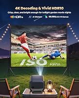 Smart 4K Projector [Google TV Stick Built-in & 360° Stand] with WiFi 6, Bluetooth 5.3, HDR10, 30W Hi-Fi, AI Auto Focus, Outdoor Portable Short Throw Movie Projector for Home Theater Bedroom Ceiling — image 4