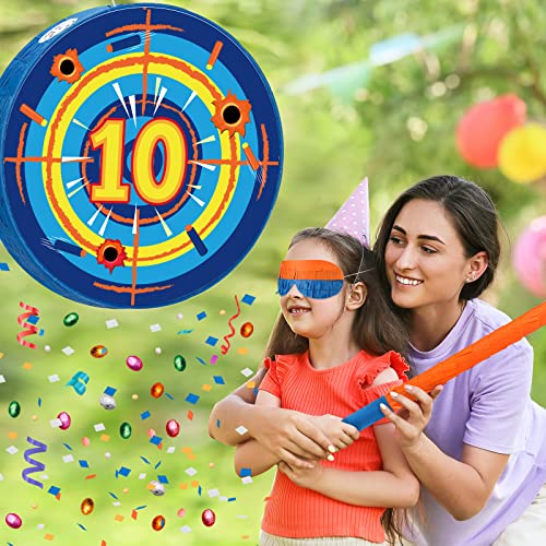 Dart Pinata Large Dart Theme Battle Pinata Set Bullseye Pinata With Stick Blindfold Confetti Dart Gun Shooting Target Pinata For Boy Girl Birthday Party Game Favors 14X14 Inch (Lovely Style) #TOP6