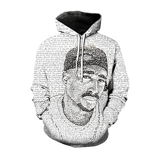 Tupac 2PAC Sudaderas con Capucha 3D Hip Hop Rapper Streetwear Tupac Pullover Oversize 5XL Cover