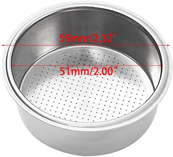Stainless Steel Coffee Filter Double Cup Single Wall Non-pressurized Porous Filter Basket Coffee Machine Accessories