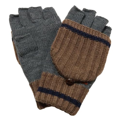 [タケオキクチ] 手袋 ニット 指なし ハーフフィンガー フード付き メンズ TKG-0322-25 防寒 【06】 グレー