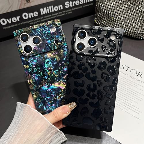 Jmltech for iPhone 17 Pro Max Case Cheetah Print Leopard Women Rectangle Edge Shockproof Protective Drop Protection Phone Cases for iPhone 17 Pro Max Black by Jmltech - Used condition - Image 4