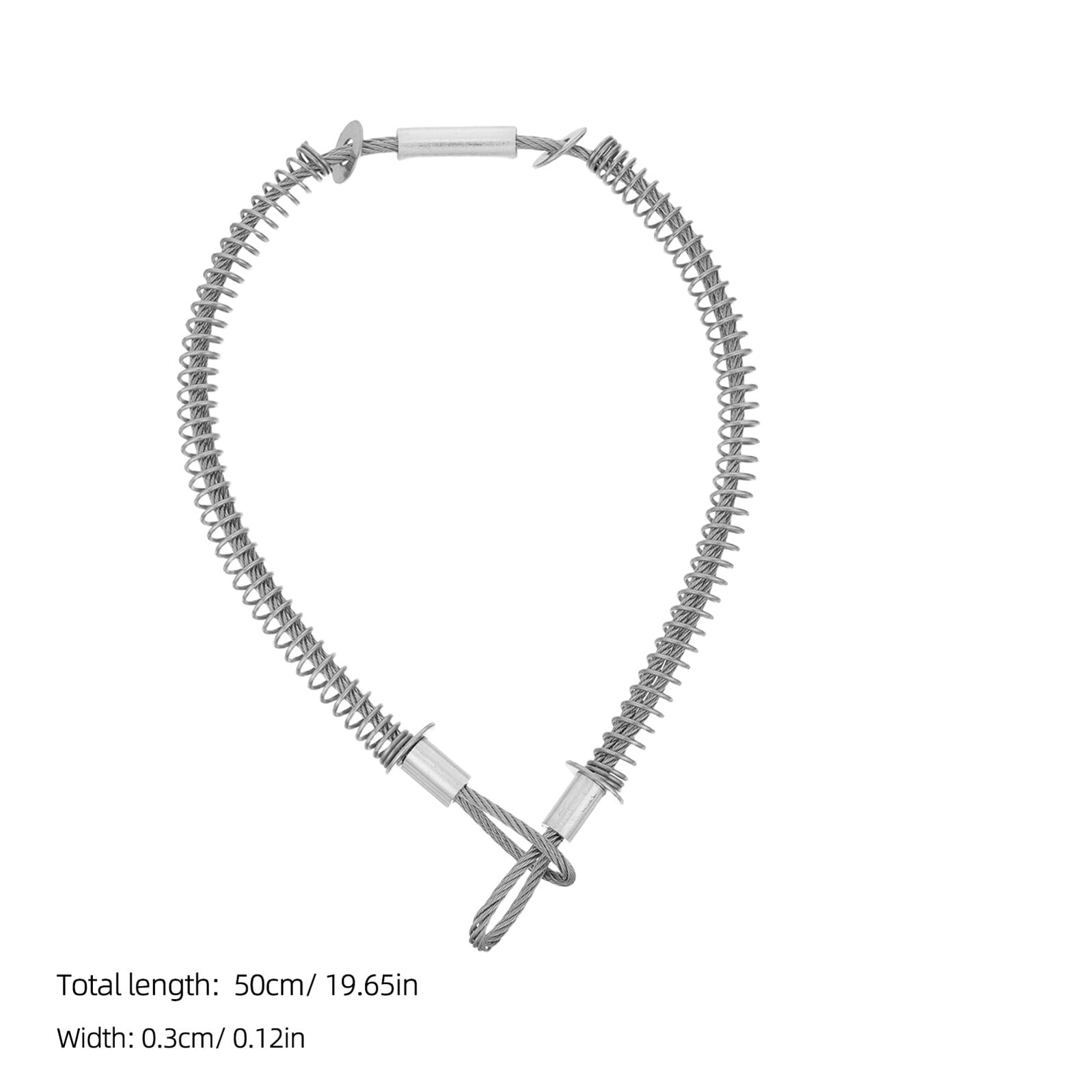 Cable de Seguridad para Manguera Hidráulica de Acero Inoxidable 3mm X 500mm Resorte Anti-latigazo para Sujeción Resistente en Presión Alta y Uso Industrial