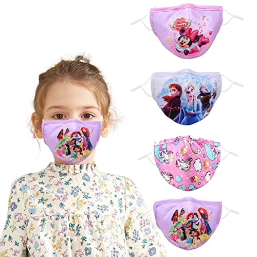 Kids Girl Face Mask Adjustable Reusable Fabric Cloth Cover , 4 Pack Designer Fashion Protection Cotton Masks with Ear Loops, Gifts for Kids, Washable Mascarilla Headwear for Outdoor Kids Girl Face Mask Adjustable Reusable Fabric Cloth Cover , 4 Pack Designer Fashion Protection Cotton Masks with Ear Loops, Gifts for Kids, Washable Mascarilla Headwear for Outdoor
