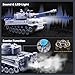 DBshoot RC Tank, 1:18 German Tiger Grey Remote Control Tank, 60 Minutes Playing Times, Smoke & Sound & Lights & BBS & Water Bombs, 2.4GHz Military Model Tank Toys for Adults & Ages 6+