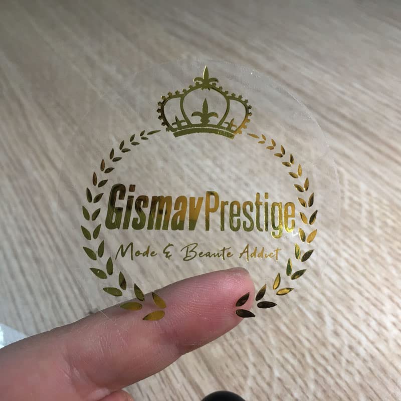 Etiquette transparente autocollante personnalisée de 8cm pour sticker et logo rond