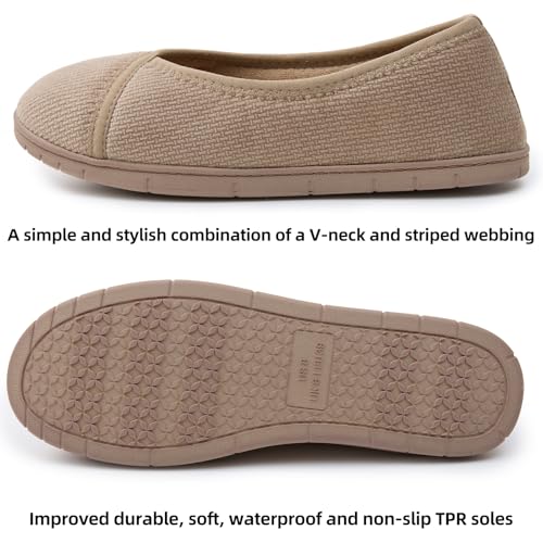 WALKFUN Women's Lightweight Portable House Shoes Slip on Memory Foam Indoor Slippers4