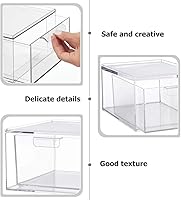 Vista 4 de Tvoip Stackable Makeup Organizer Storage Drawers, Acrylic Bathroom Organizers, Clear Plastic Storage Bins For Vanity, Undersink, Kitchen Cabinets