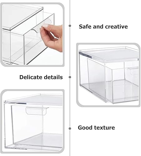 Miniatura 4 de Tvoip Organizador de maquillaje apilable, organizadores de baño acrílicos, contenedores de almacenamiento de plástico transparente para tocador,
