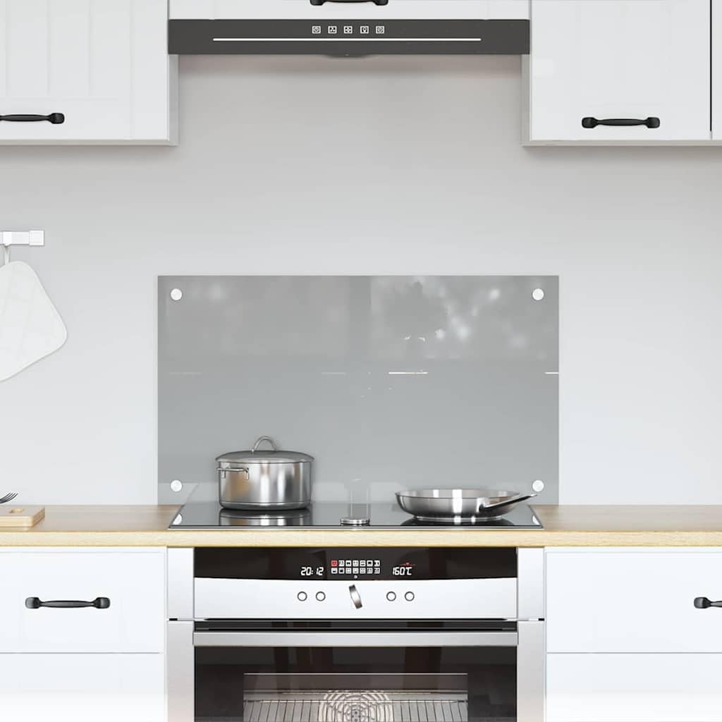 vidaXL Panel kuchenny Jasnoszary 70 x 40 cm szkło hartowane, Nowoczesny, trwały szkło backsplash do kuchni, odporny na ciepło, stylowy wygląd, łatwy montaż