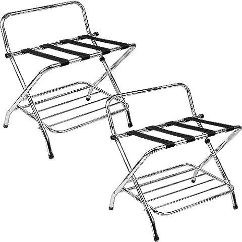 USTECH Luggage Rack for Guest Room, Suitcase Stand with Highback, Folding Luggage Stand for Guest Room, Hotel Luggage Rack, Suitcase Holders for Guest Room, Assembly Kit Double Rack Cover