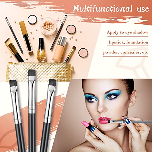 3 Pcs Eyebrow Brush Fine Angled Brush Flat Angled Eyeliner Brush Pro Precision Gel Eyeshadow Makeup Brush Ultra Thin Flat Angle Quality Synthetic Bristles #TOP5