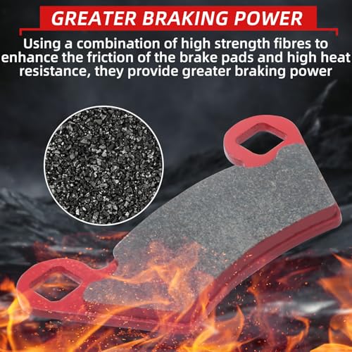 Image of Upgraded Polaris Brake Pads Front and Rear Compatible With 2012-2018 Ranger XP 900, 2008-2013 500 700 800, 2014-2017 Diesel, 2010-2015 EV - 4 Sets Ceramic