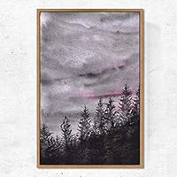 SIGNWIN Framed Canvas Wall Art Pine Tree Canvas Prints Home Artwork Decoration for Living Room,Bedroom - 16