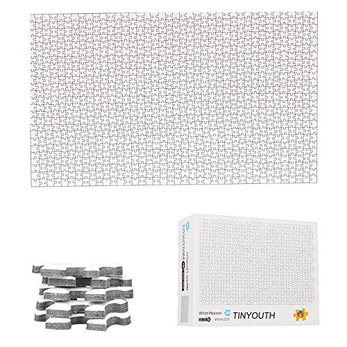 TINYOUTH Rompecabezas de 1000 piezas blancas para adultos, piezas de rompecabezas en blanco para pintar de 42 x 29,7 cm, rompecabezas de cartón de 2 mm, juego de rompecabezas difícil, alivio del