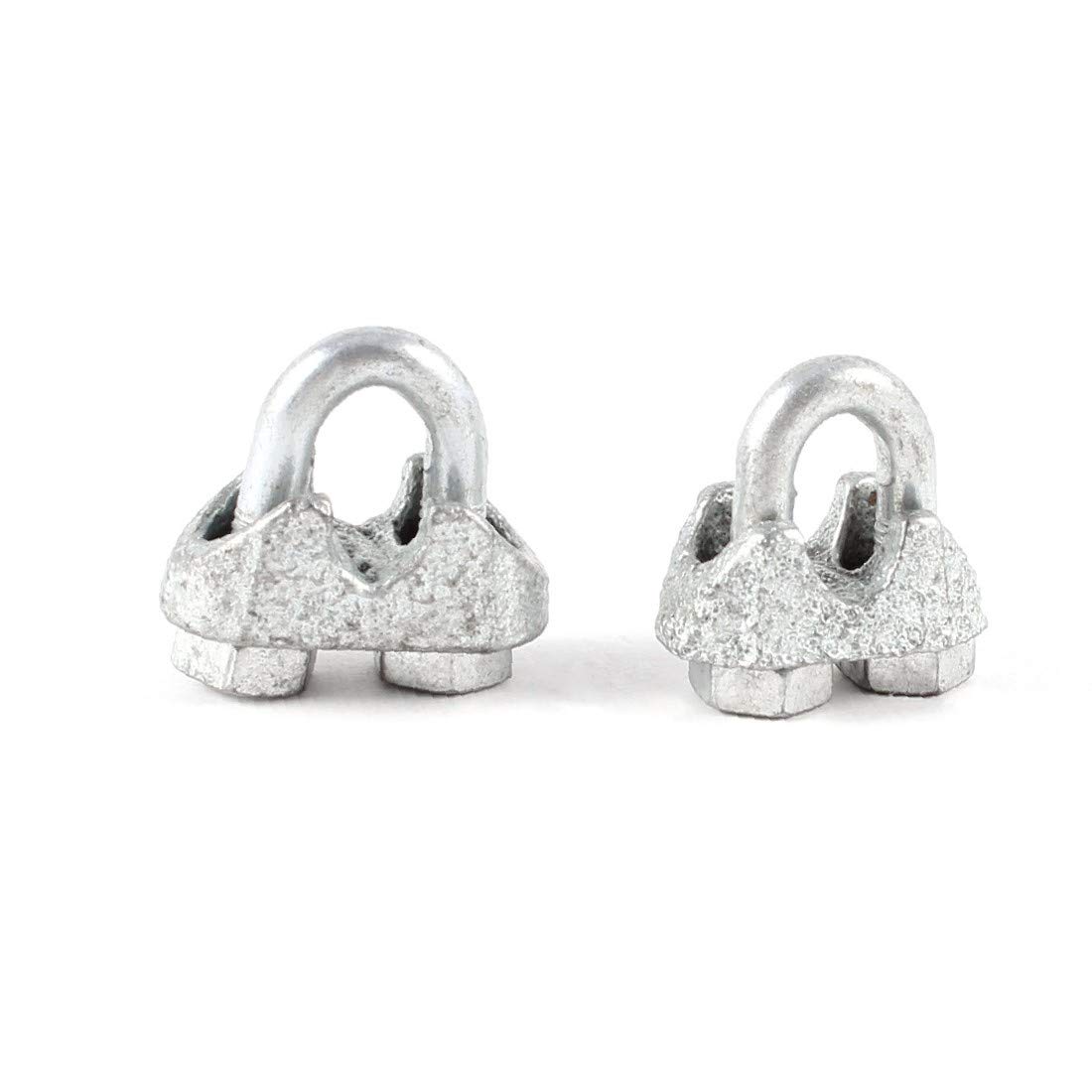 X-DREE 3mm 3/25" Wire Rope Clip Metal U Shaped Bolt Cable Clamp Fastener 2 Pcs (55082f18-a222-11e9-8d7c-4cedfbbbda4e)