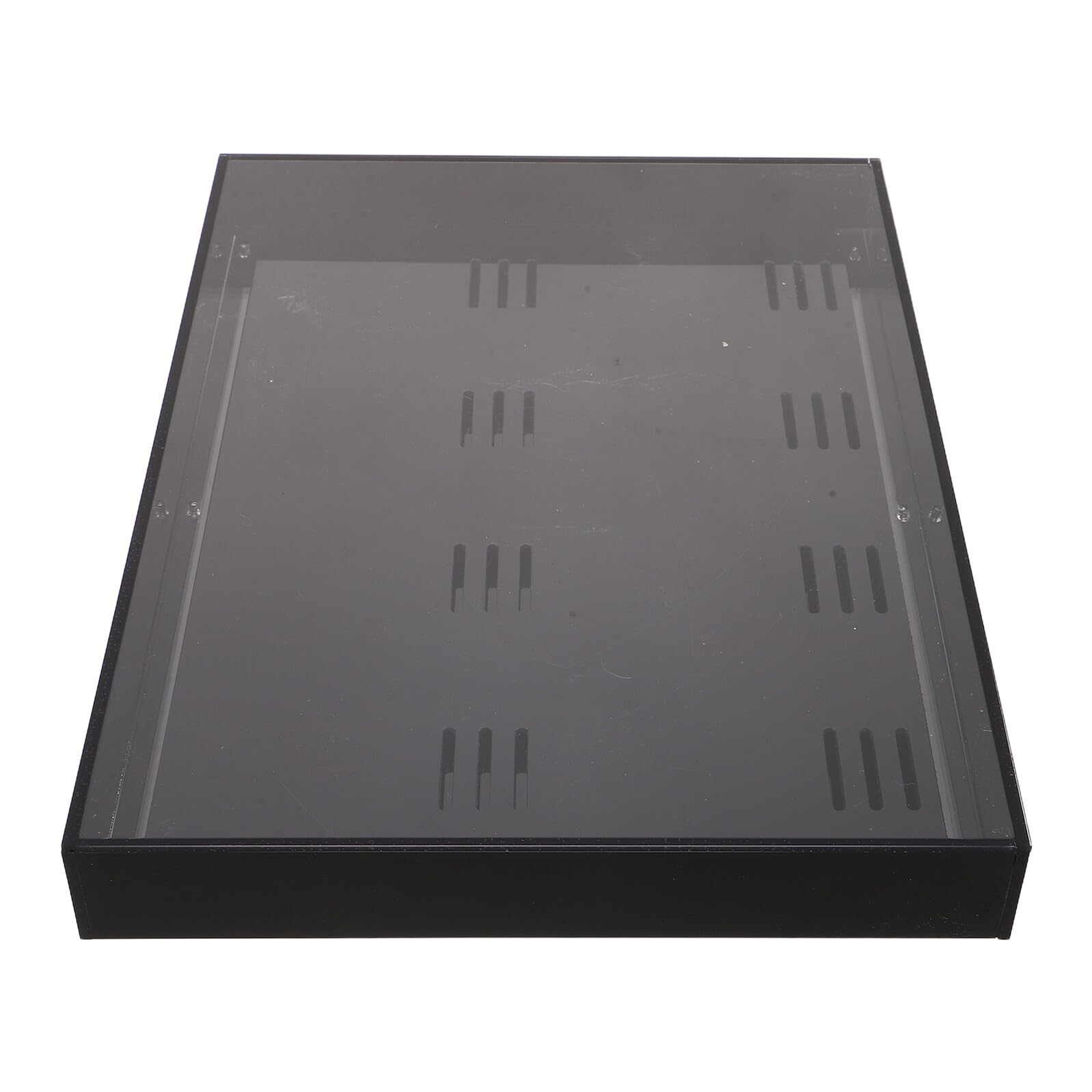 TEHAUX Acryl Medaillenvitrine Schwarz mit Wandmontage Medaillenrahmen zu 8 Auszeichnungen Staubdichte Präsentationsbox für Marathonläufer und Sportler