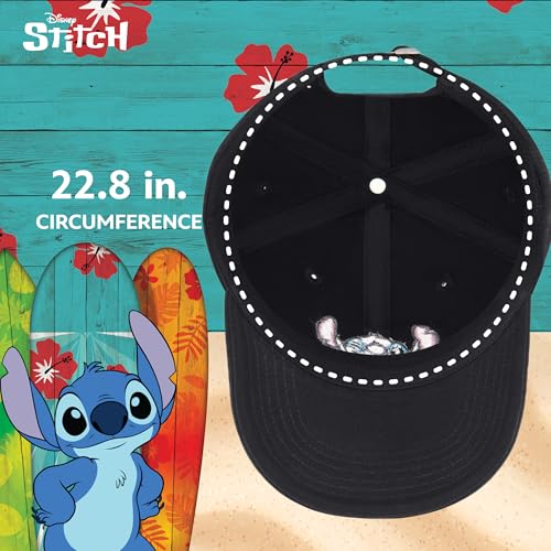 Image of Disney Stitch Dad Hat, Adjustable Cotton Baseball Cap with Curved Brim