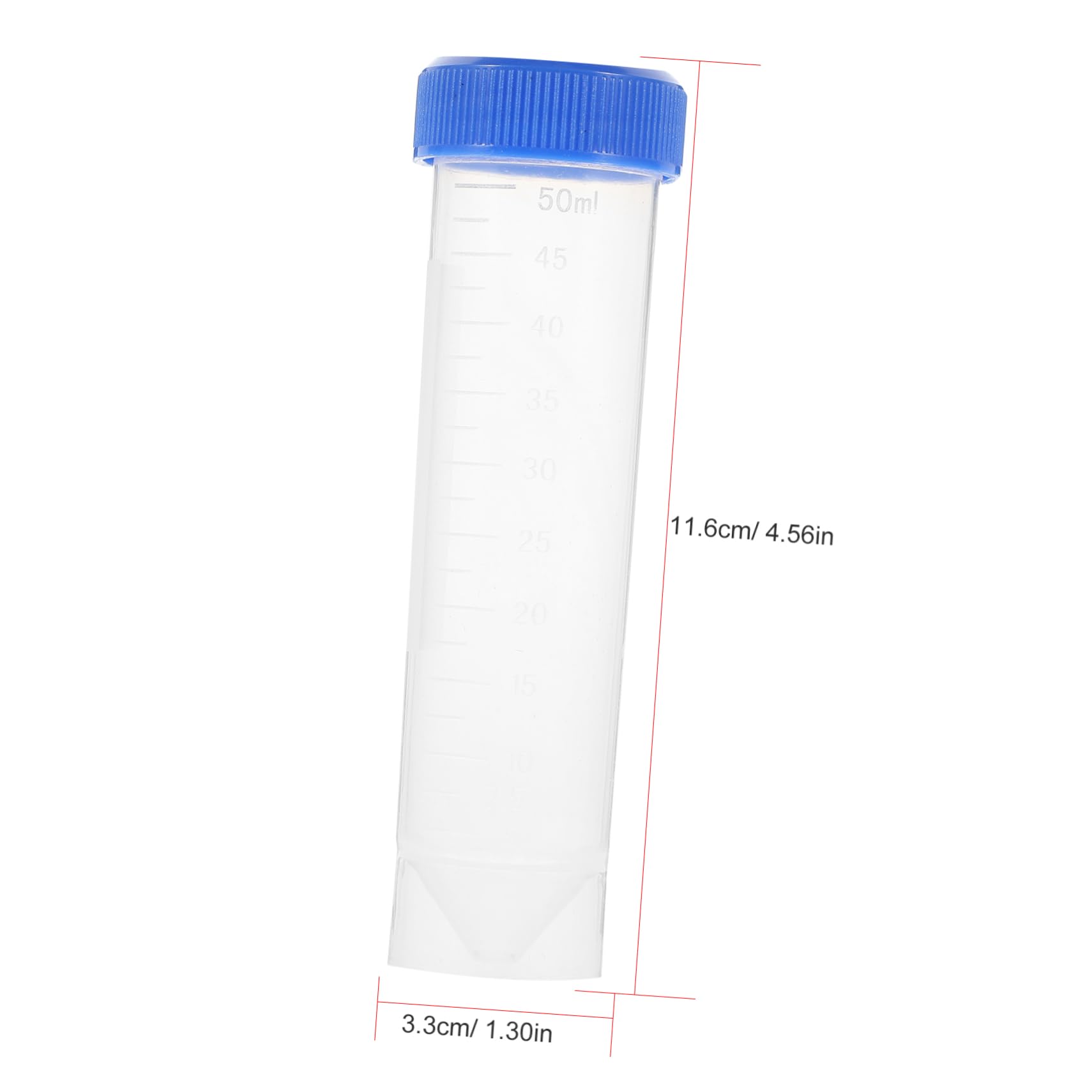 MUCKLILY 50 Pcs 50ml Screw Cap with Caps Test Micro Centrifuge Lab Tubes Flat Experiment Test Tube Laboratory Centrifuge Tubes Simple Pp