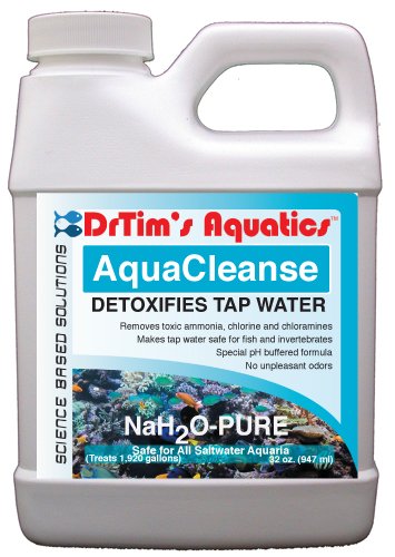 DrTim’s Aquatics AquaCleanse for Saltwater Aquariums – Tap Water Detoxifier: Dechlorinator & Ammonia Remover for New & Cycled Fish Tanks 64 oz.