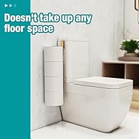 Vista 5 de Conworld Soporte de pared para almacenamiento de papel higiénico, dispensador portarrollos de papel higiénico sobre el tanque de reserva