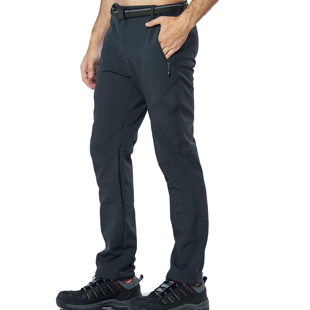 Pantalon softshell pour homme - Pantalon de sport épais - Imperméable - Respirant - Coupe-vent - Anti-UV - Pantalon de trekking - Pantalon fonctionnel - Pantalon de ski - Pantalon d'hiver -