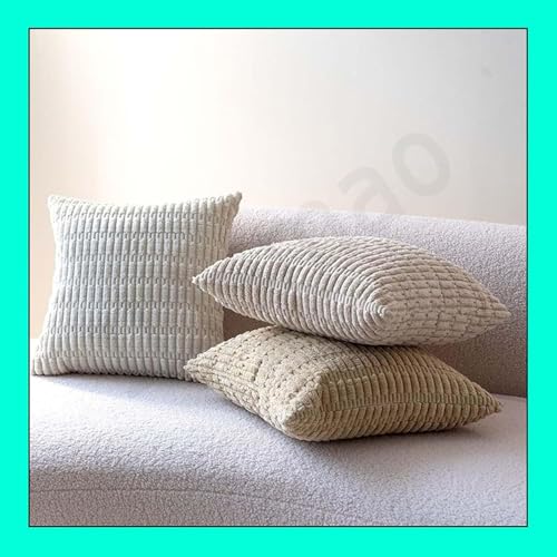 Housse de coussin lot de 2 en coton-polyester avec fermeture éclair