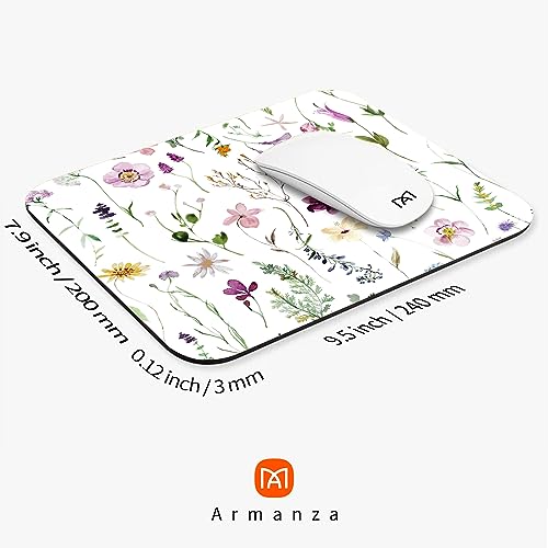 Armanza Square Mouse Pad Beautiful Flowers Plants, Personalized Premium-Textured Custom Mouse Mat Design, Washable Mousepad Lycra Cloth, Non-Slip Rubber Base Computer Mouse Pads For Wireless Mouse #TOP1