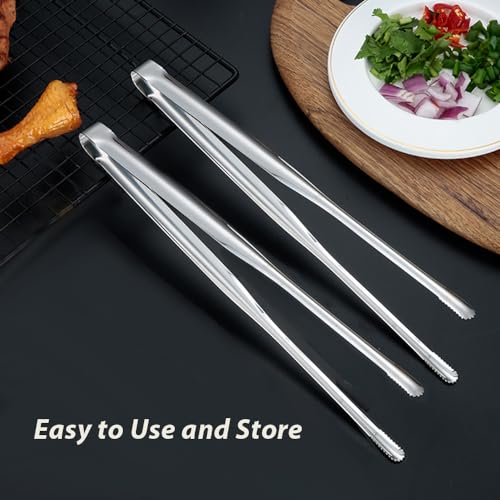2 Pcs Korean BBQ Tongs Kitchen,Stainless Steel Meat Grill Tong For Cooking Portable Kitchenware Grill Tongs for Home Outdoor Steak Salad Food - image 6