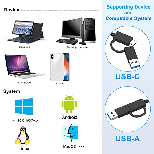 4-in-1 XQD Card Reader, XQD SD Card Reader Dual-Slot USB/Type C Memory Card Reader 5Gpbs Sony XQD Reader for Sony G/M Series, Lexar 2933x/1400x USB Mark XQD Card,SD/SDHC for iPhone 15/Wins/Mac/Android - Thumbnail 6