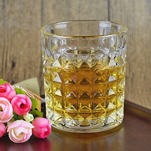 Incrizma Glassware - Whisky Glasses Crystal - Whisky Glass 380 ml, Diamond Design - 2 Pcs