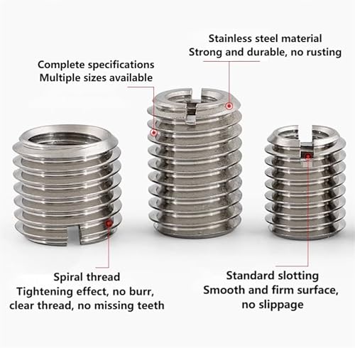 image for BORDSTRACT Thread Repair Insert Nut, 10PCS Inner M3×0.5mm Outer M5×0