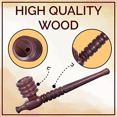 Image of ROYAL SWAG Classic Smoking Pipe Wooden | Vintage Tobacco Pipe Smoking Pipe (6 Inch) With Removable Pipe Give It The Unique Touch Of Smoke Durable Hard Wood Material Handmade Retro Sailor Pipe