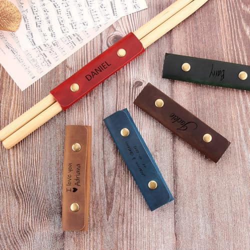 Bolsa Personalizada for Baquetas De Cuero, Funda for Baquetas De Cuero Hecha A Mano, Organizador Portátil for Guardar Instrumentos De Percusión, Regalo Personalizado for Bateristas