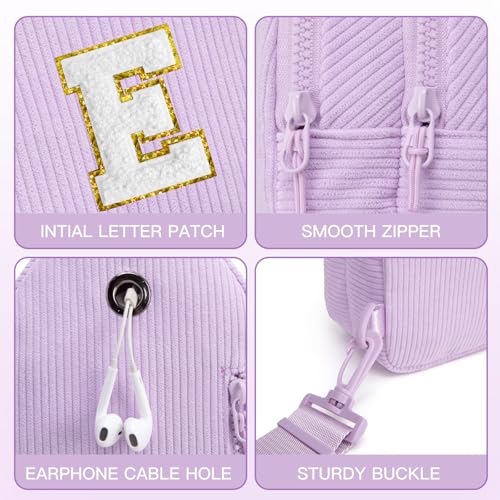 Image of Viverte Small Corduroy Sling Bag Initial Crossbody Bag Fanny Pack for Girls Personalized Birthday Gifts for Teen Girls Gifts