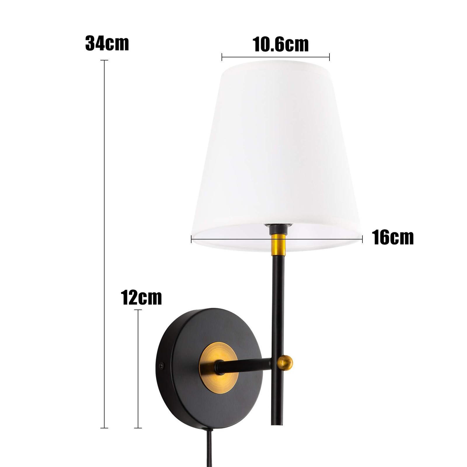 Permo 7.3 '' Lampada Da Parete In Vetro A Imbuto Lampada Da Parete Per La Casa Moderna E27 Applique Camera Da Letto Lampade Loft Vintage Soggiorno Arredamento - Foto 3