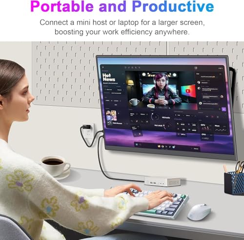 Image of Portable Monitor 16 inch 165Hz 1920x1200P 133% sRGB 16:10 FHD HDR Mini HDMI USBC Gaming Monitor Supports VRR with FreeSync, Speakers, VESA, External Second Screen for Laptop, PS,Mac, Xbox,Switch2